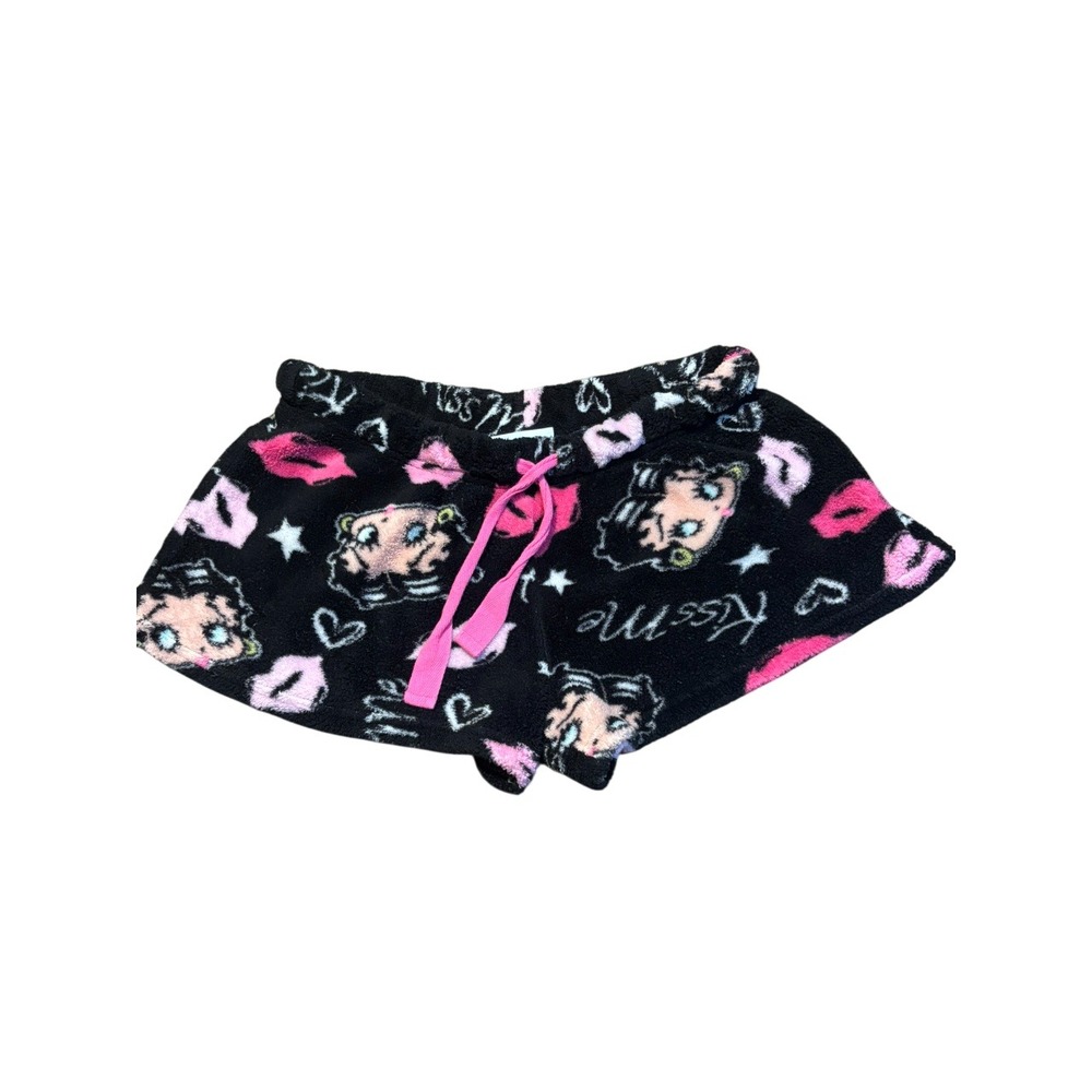 Betty Boop Sleepwear Mini Micro Shorts‎ Black Pink Lips y2k retro Women's Size S